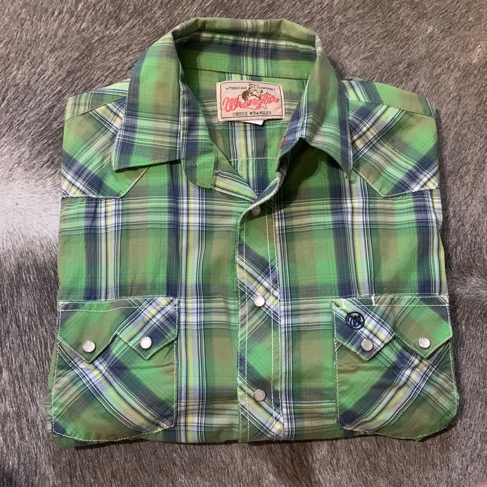 Vintage Wrangler Pearl Snap Medium Green